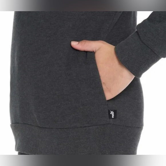 COPY - Puma Youth Girls Fleece Hoodie in Grey - Picture 3 of 8